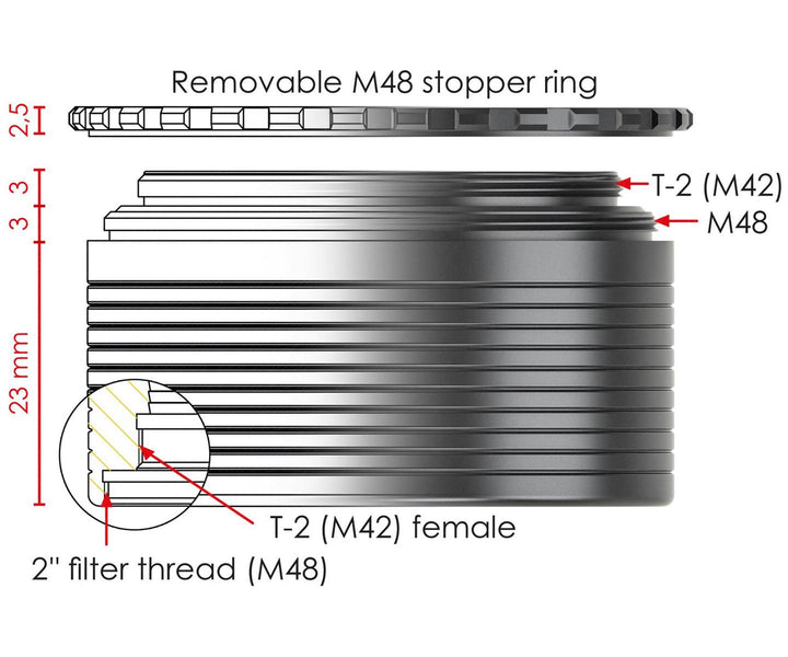 Baader Planetarium 2" Focuser Adapter - T2 / M48