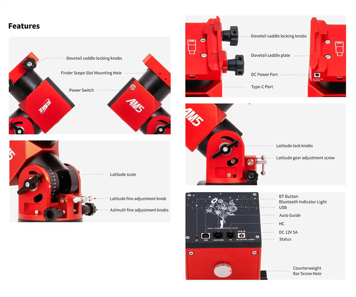 ZWO AM5N Harmonic Montierung + Carbonfaser-Stativ